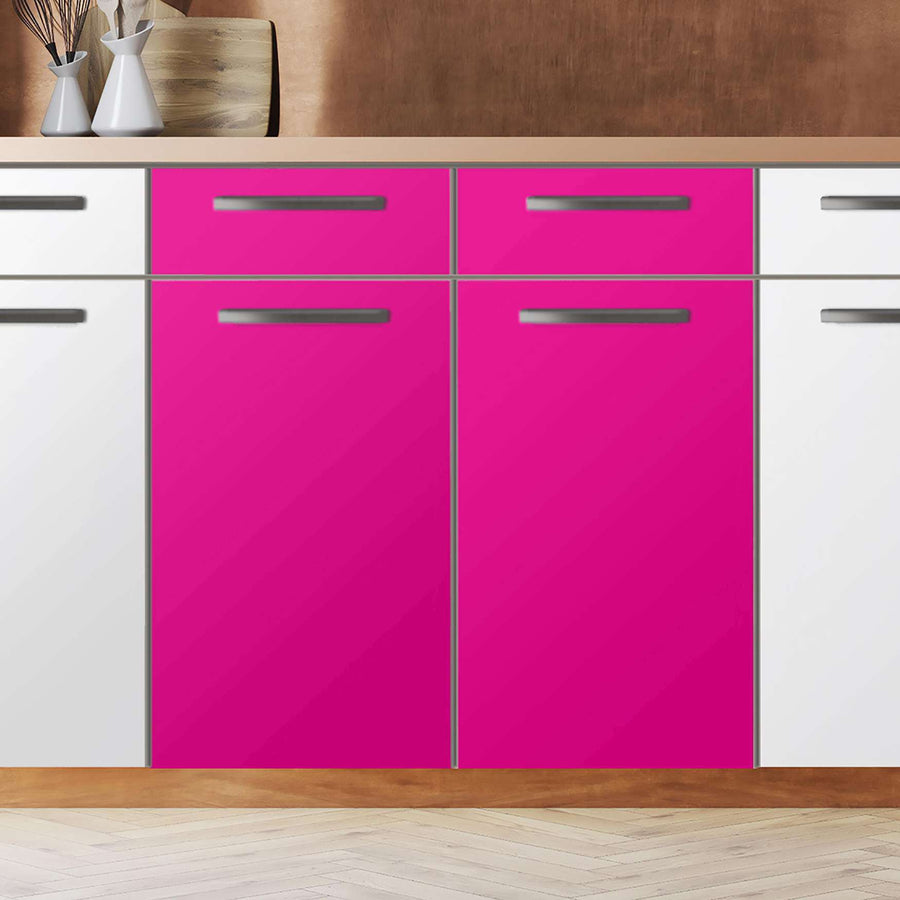 Küchenfolie Pink Dark - Unterschrank 80x80 cm - Zoom