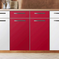 Küchenfolie Rot Dark - Unterschrank 80x80 cm - Zoom