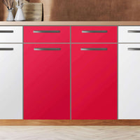 Küchenfolie Rot Light - Unterschrank 80x80 cm - Zoom