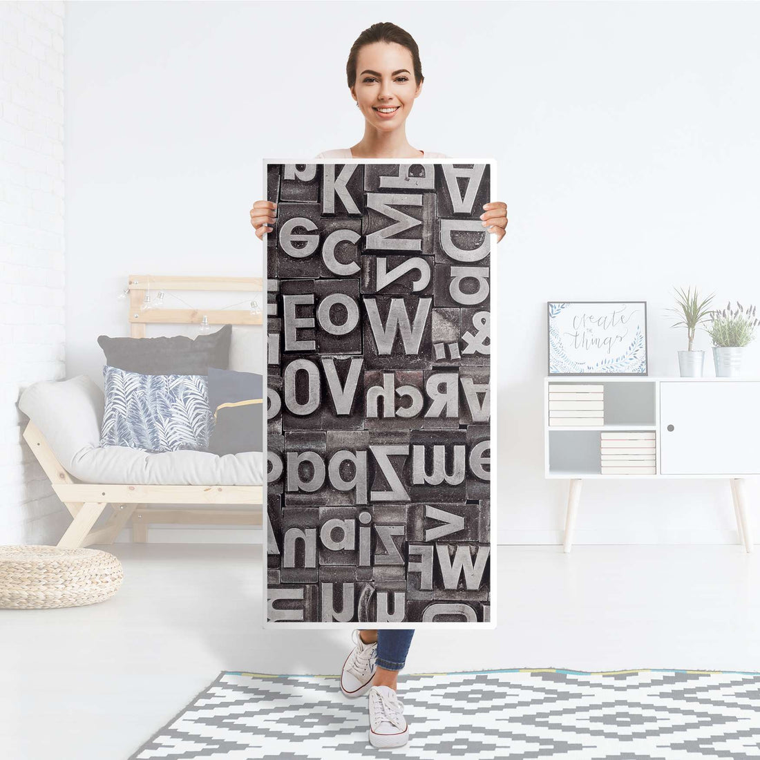 Kühlschrank Folie Alphabet - Küche - Kühlschrankgröße 60x120 cm