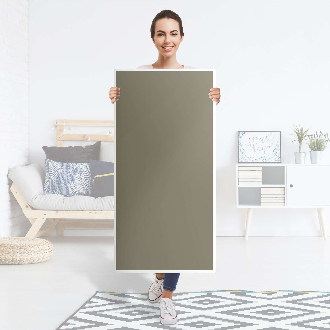 Kühlschrank Folie Braungrau Light - Küche - Kühlschrankgröße 60x120 cm