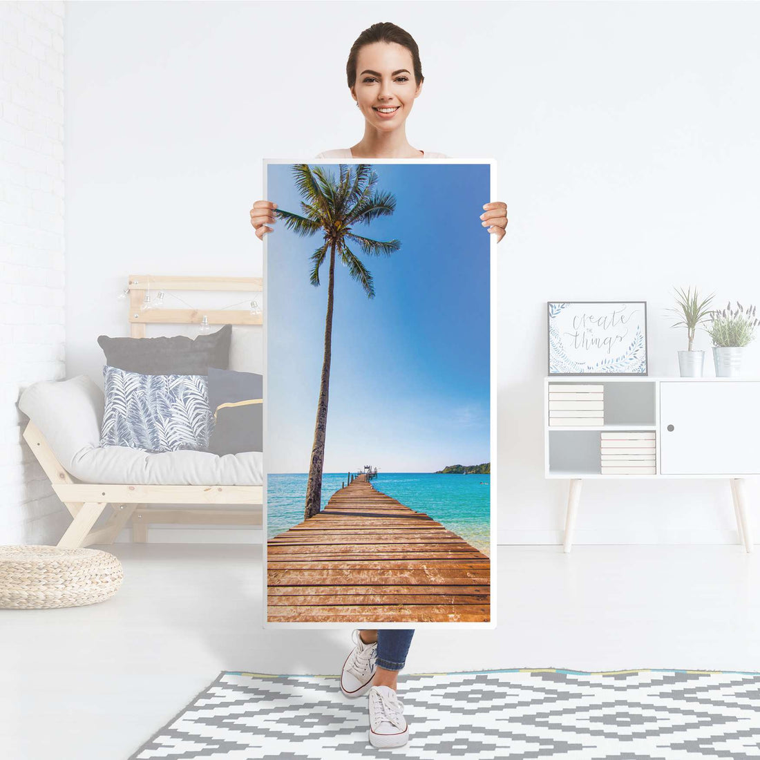 Kühlschrank Folie Caribbean - Küche - Kühlschrankgröße 60x120 cm