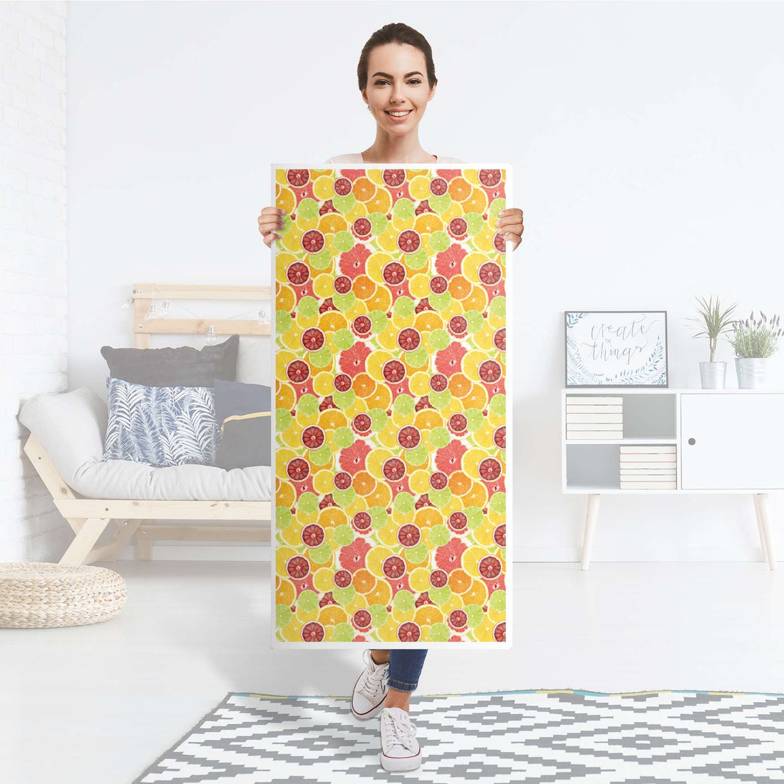 Kühlschrank Folie Citrus - Küche - Kühlschrankgröße 60x120 cm