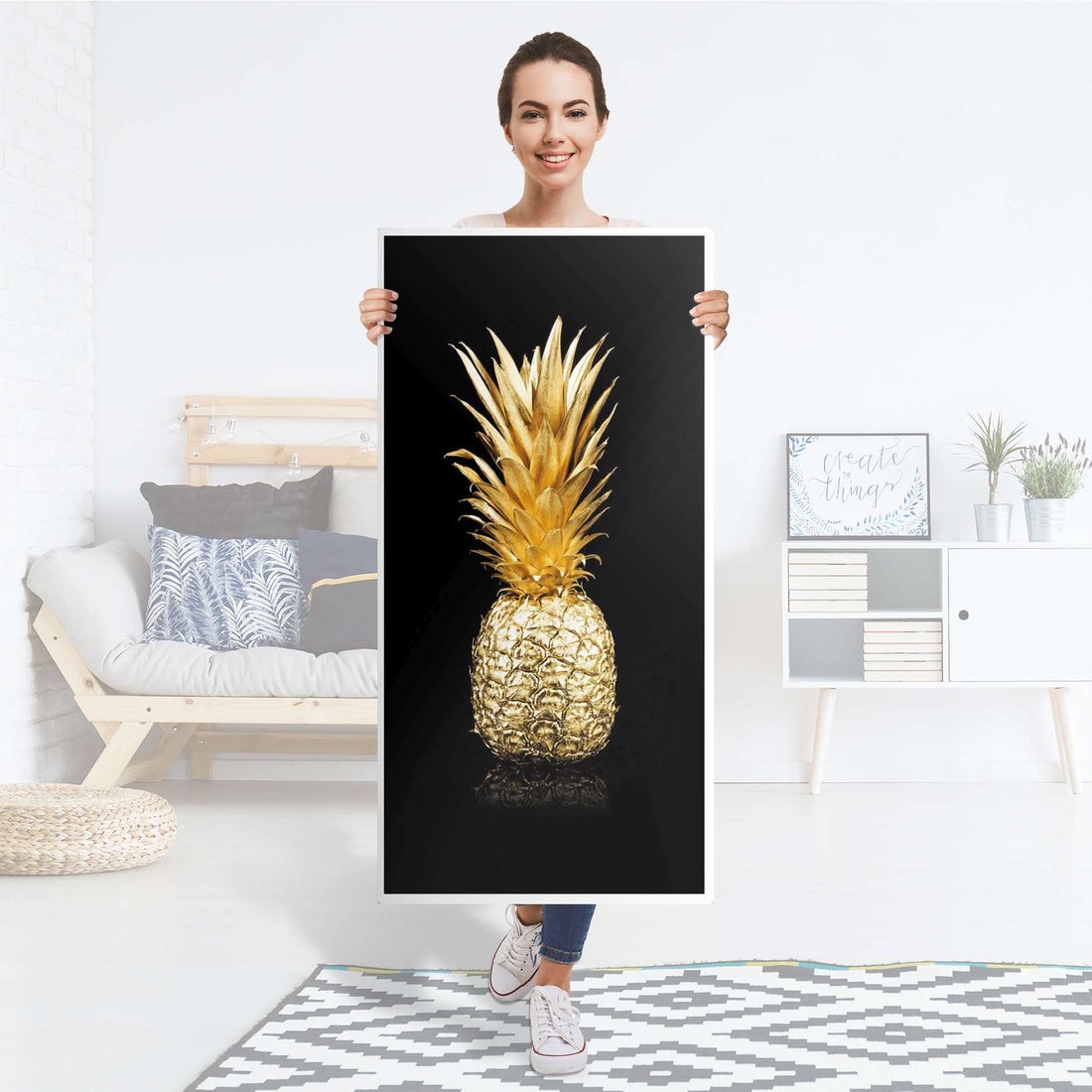 Kühlschrank Folie Goldenes Früchtchen - Küche - Kühlschrankgröße 60x120 cm