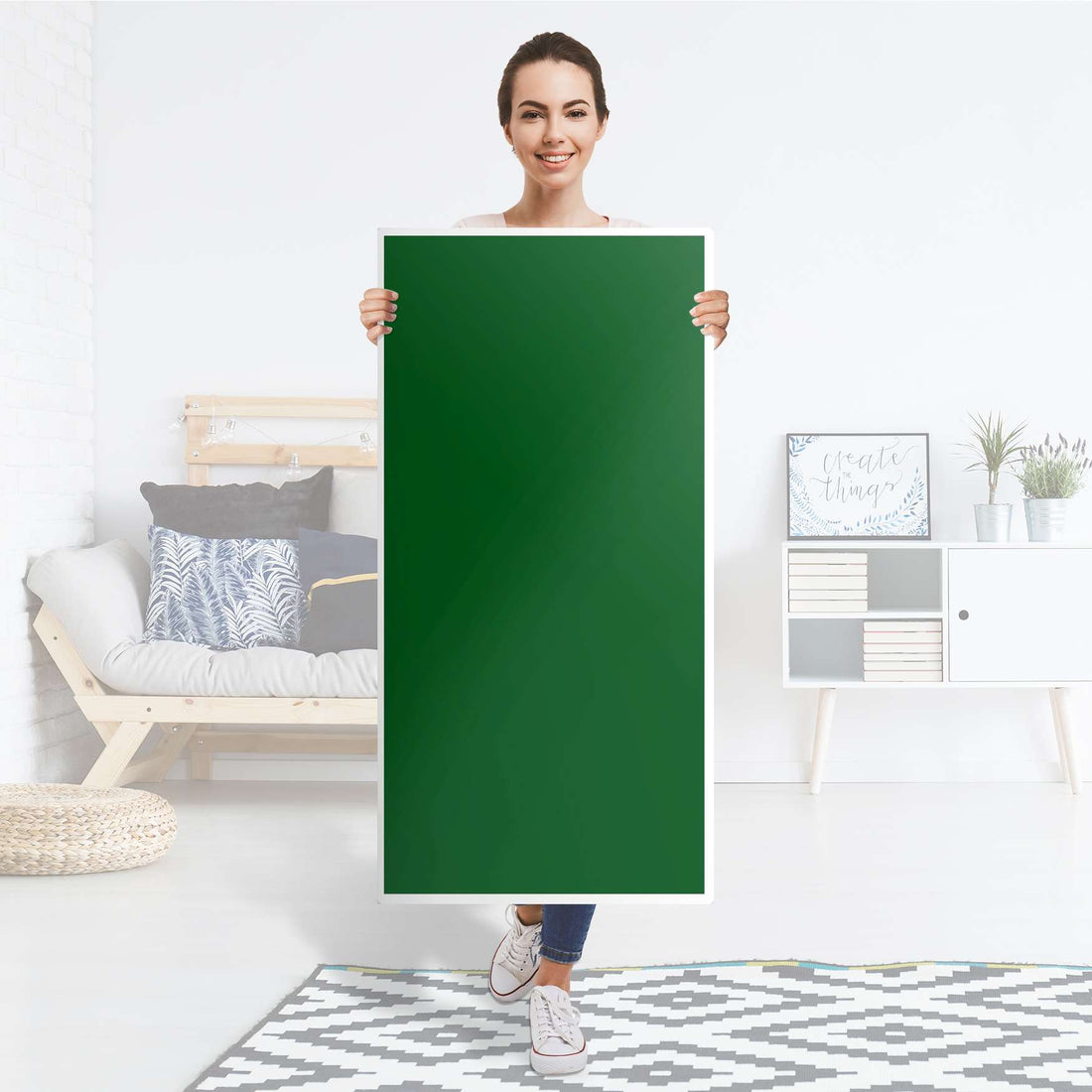 Kühlschrank Folie Grün Dark - Küche - Kühlschrankgröße 60x120 cm