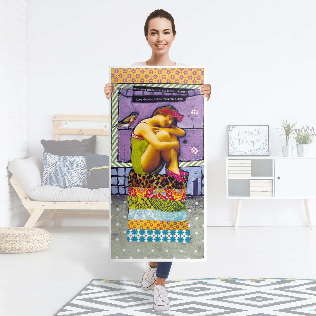 Kühlschrank Folie Himmel - Küche - Kühlschrankgröße 60x120 cm