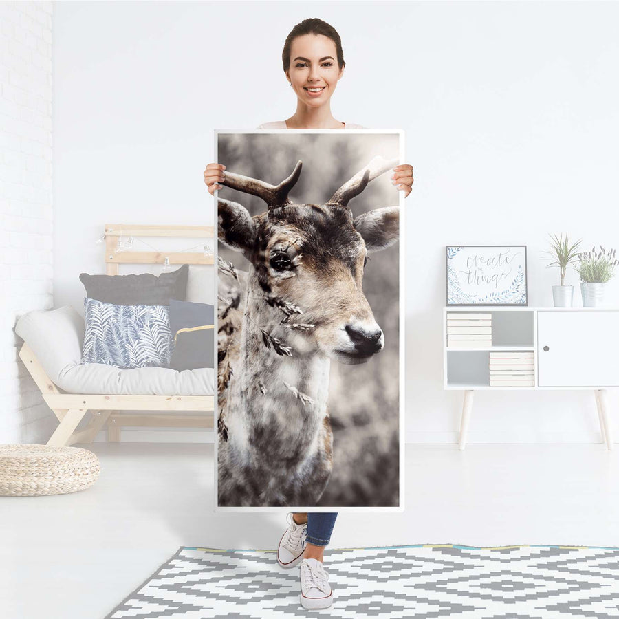 Kühlschrank Folie Hirsch - Küche - Kühlschrankgröße 60x120 cm