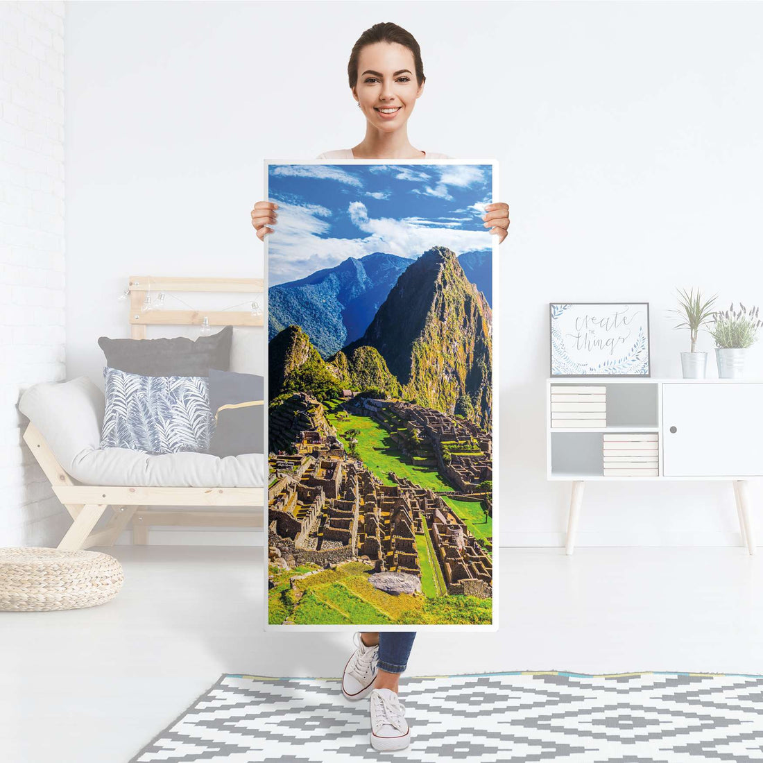 Kühlschrank Folie Machu Picchu - Küche - Kühlschrankgröße 60x120 cm