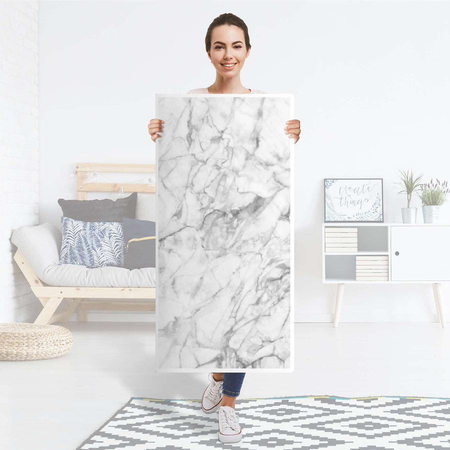 Kühlschrank Folie Marmor weiß - Küche - Kühlschrankgröße 60x120 cm