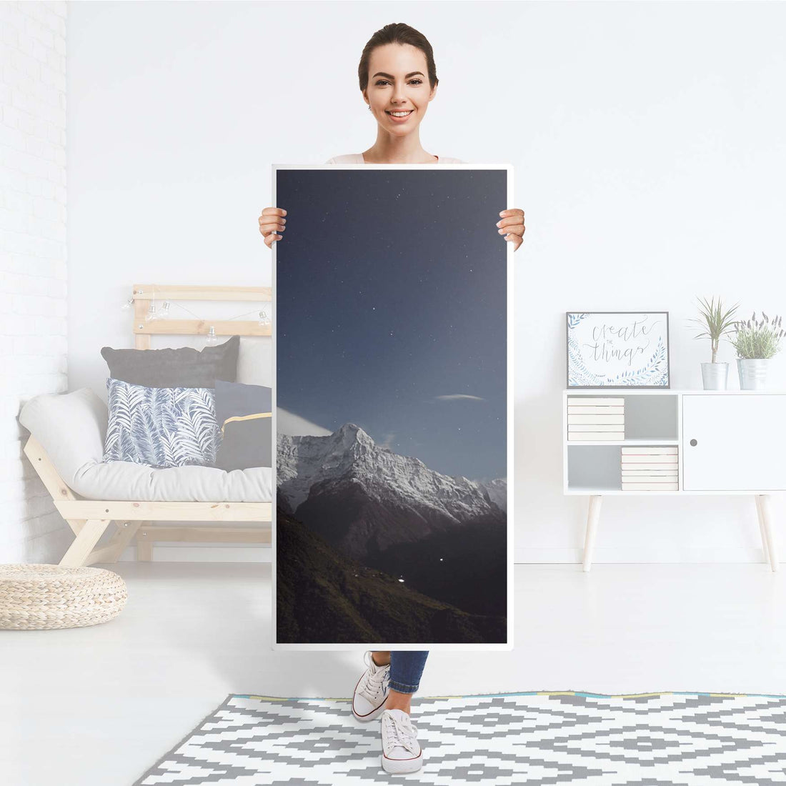 Kühlschrank Folie Mountain Sky - Küche - Kühlschrankgröße 60x120 cm