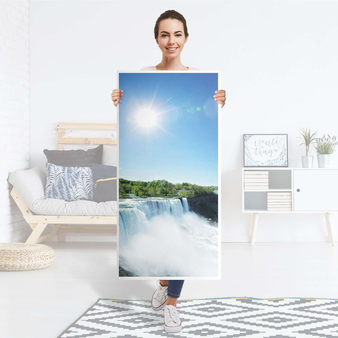 Kühlschrank Folie Niagara Falls - Küche - Kühlschrankgröße 60x120 cm