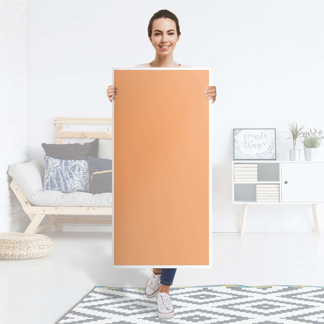 Kühlschrank Folie Orange Light - Küche - Kühlschrankgröße 60x120 cm