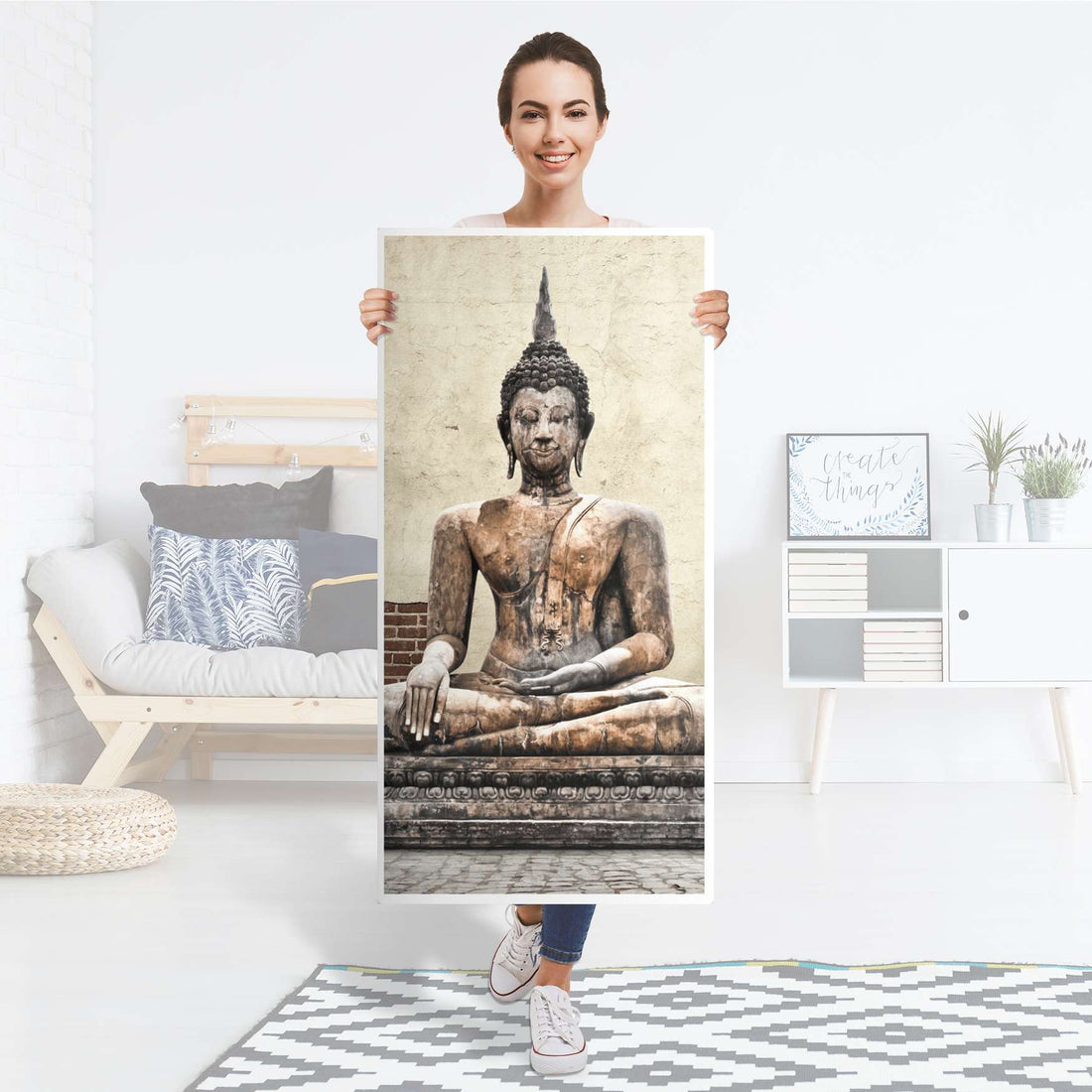 Kühlschrank Folie Relaxing Buddha - Küche - Kühlschrankgröße 60x120 cm