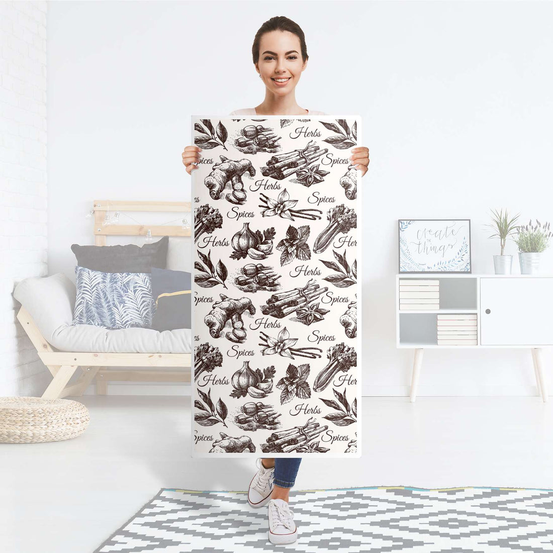 Kühlschrank Folie Spices - Küche - Kühlschrankgröße 60x120 cm