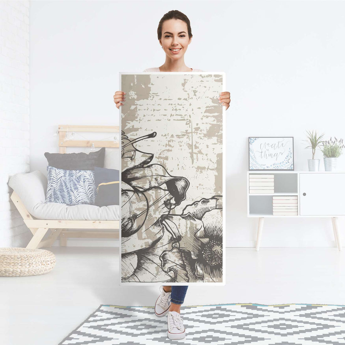Kühlschrank Folie Styleful Vintage 1 - Küche - Kühlschrankgröße 60x120 cm