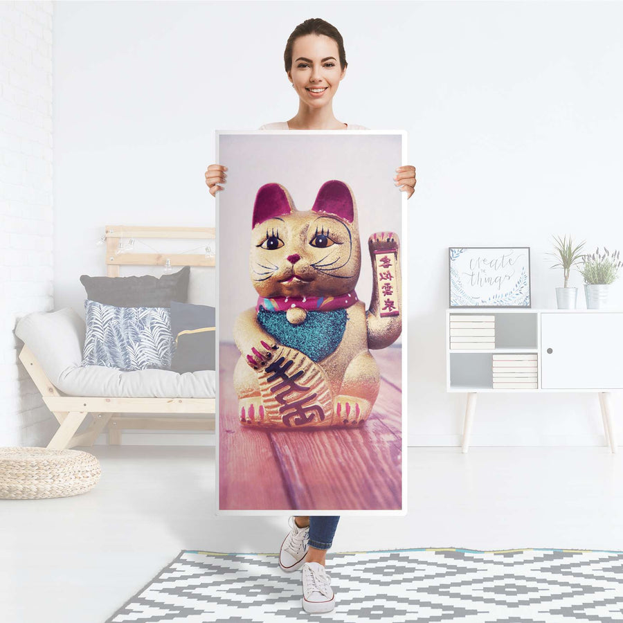 Kühlschrank Folie Winkekatze - Küche - Kühlschrankgröße 60x120 cm