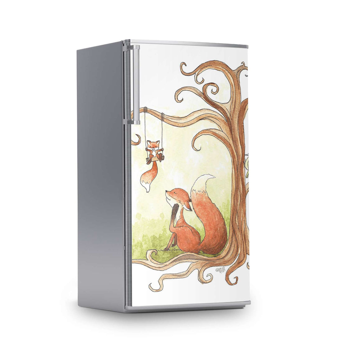 Kühlschrank Folie -Füchse- Kühlschrank 60x120 cm