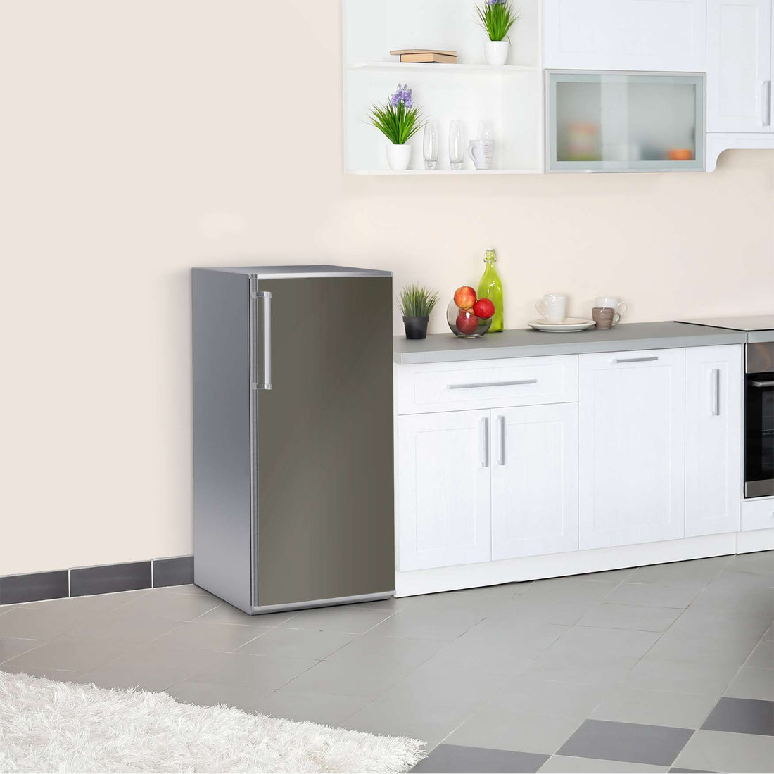 Kühlschrank Folie Braungrau Dark  Kühlschrank 60x120 cm