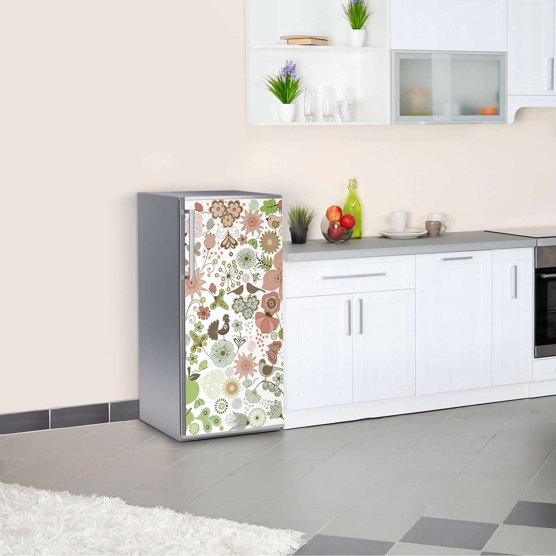 Kühlschrank Folie Flower Pattern  Kühlschrank 60x120 cm
