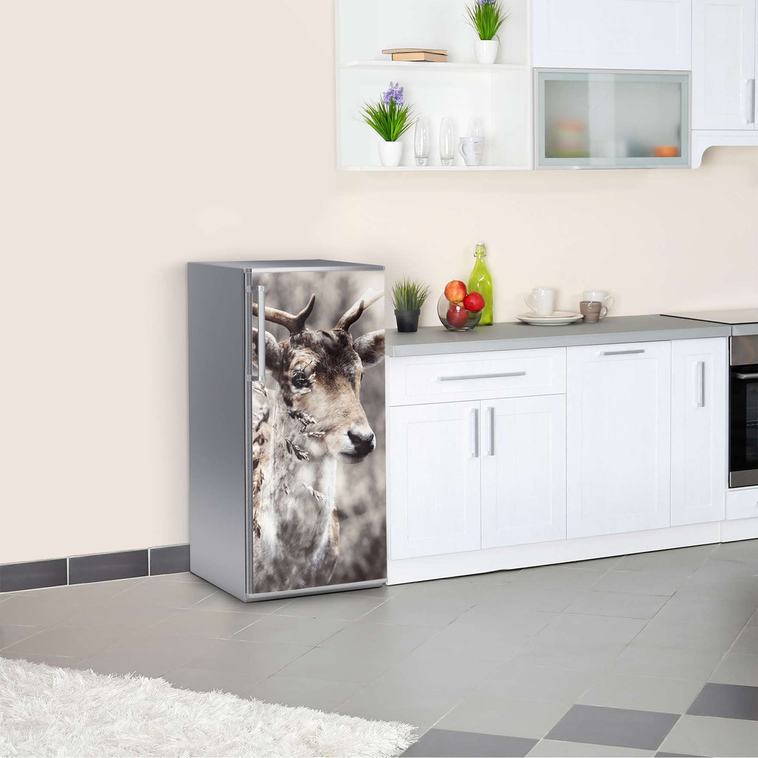 Kühlschrank Folie Hirsch  Kühlschrank 60x120 cm