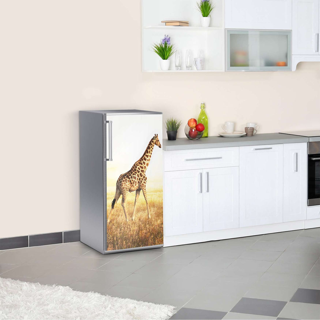 Kühlschrank Folie Savanna Giraffe  Kühlschrank 60x120 cm