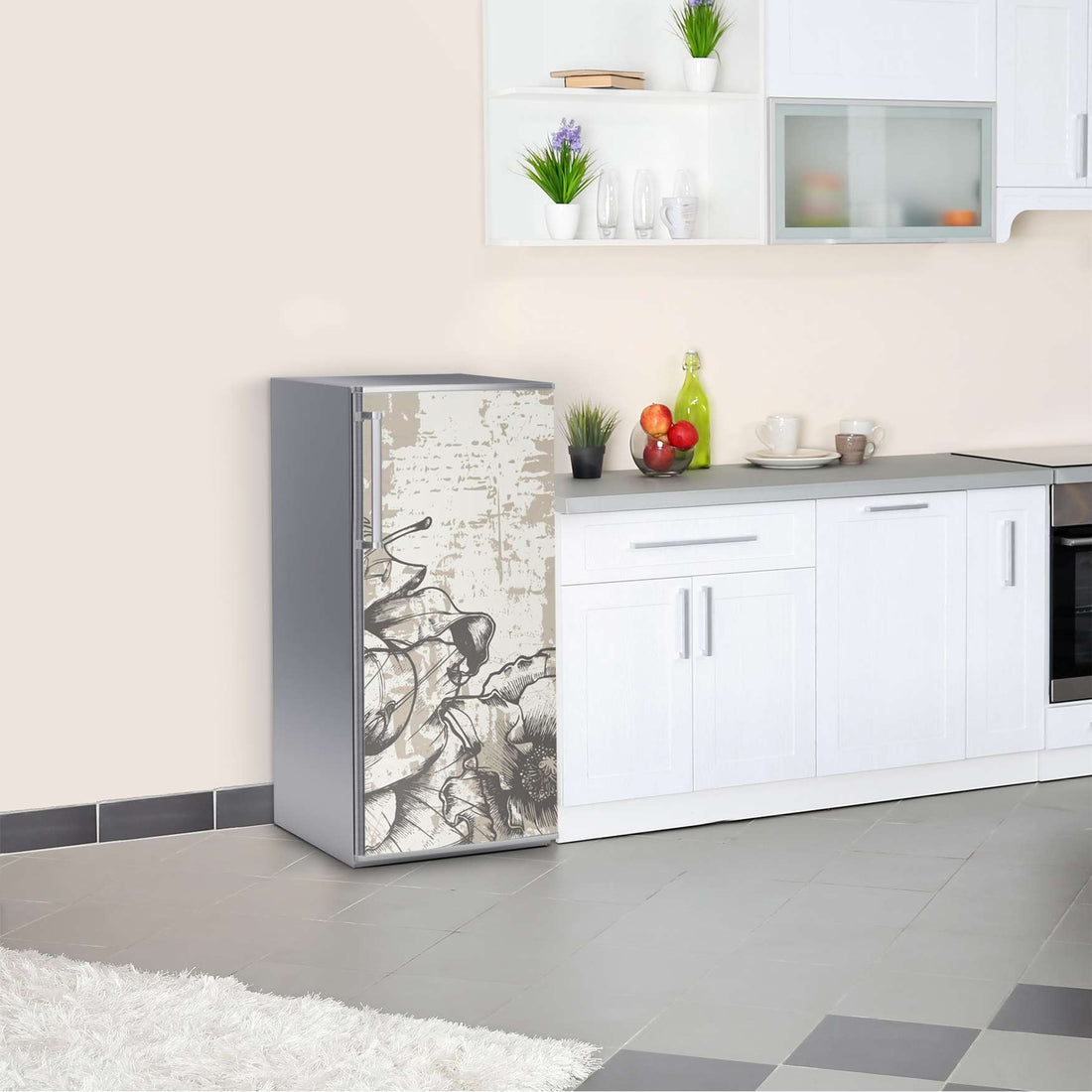 Kühlschrank Folie Styleful Vintage 1  Kühlschrank 60x120 cm