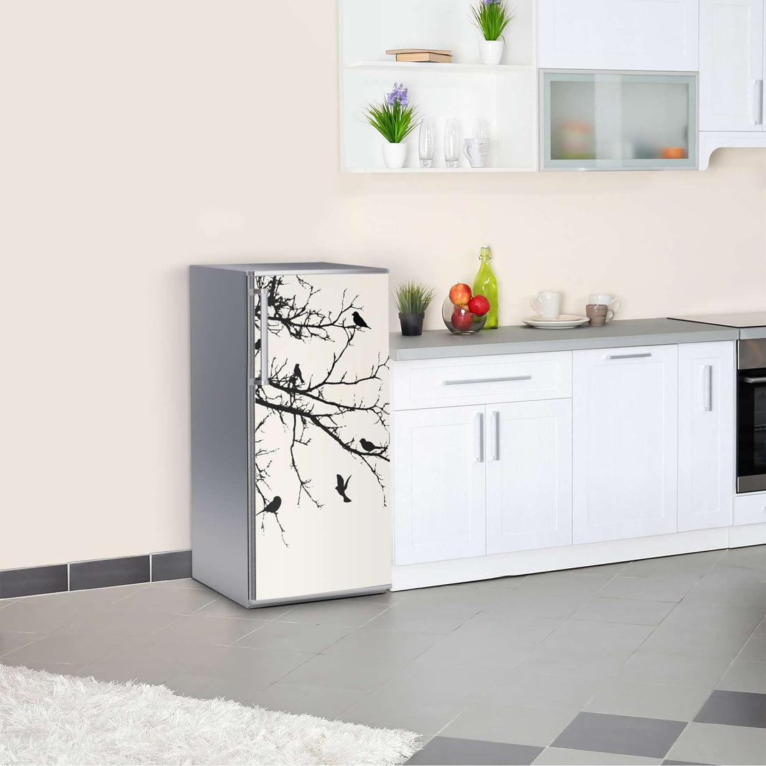 Kühlschrank Folie Tree and Birds 1  Kühlschrank 60x120 cm