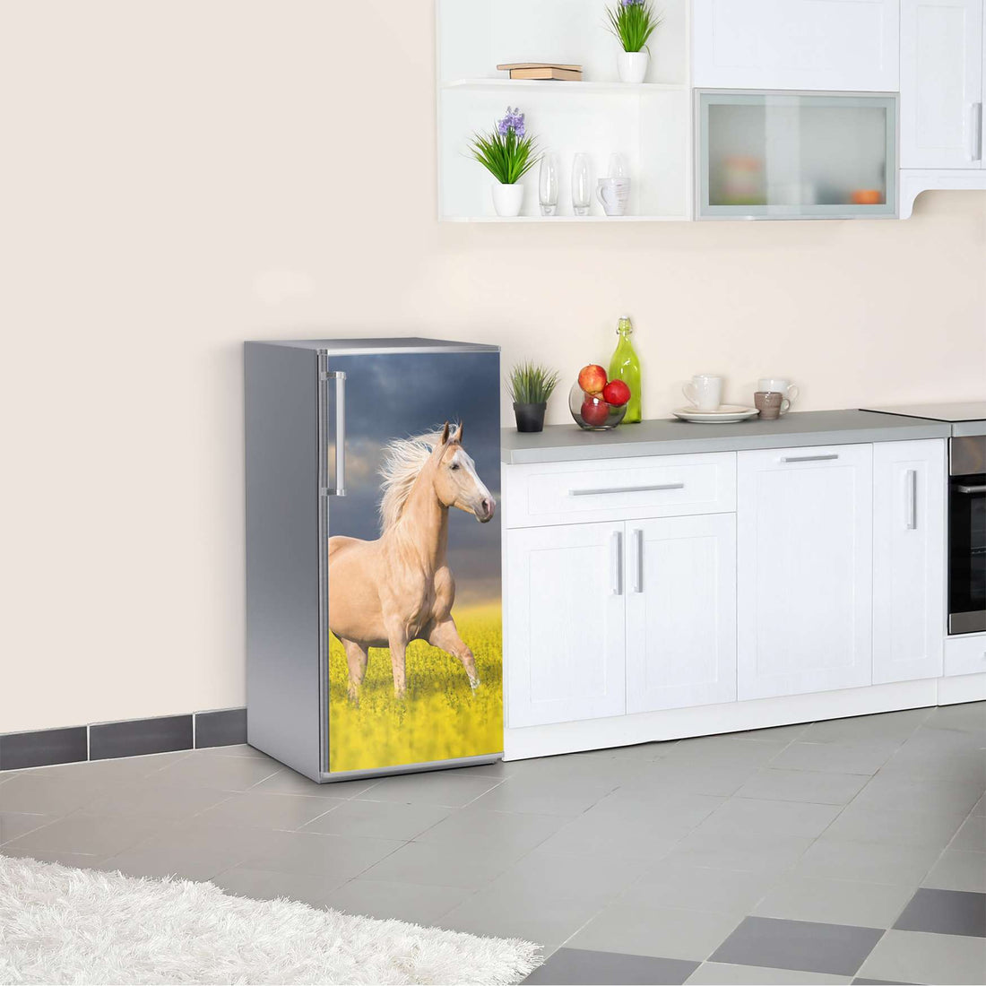 Kühlschrank Folie Wildpferd  Kühlschrank 60x120 cm