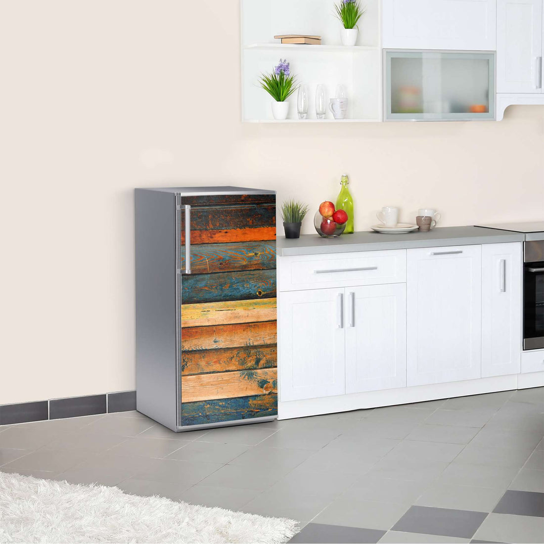 Kühlschrank Folie Wooden  Kühlschrank 60x120 cm