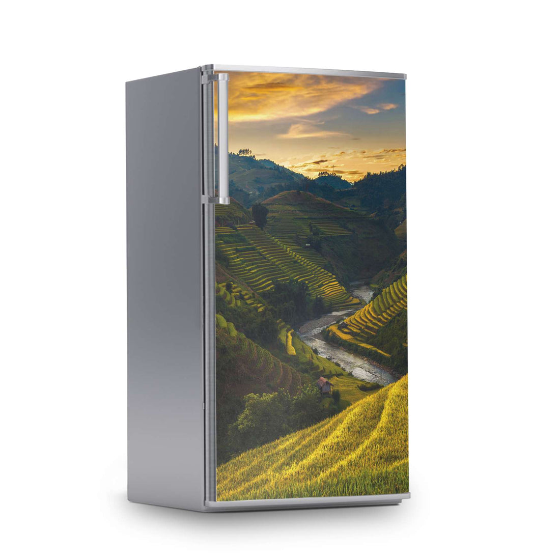 Kühlschrank Folie -Reisterrassen- Kühlschrank 60x120 cm