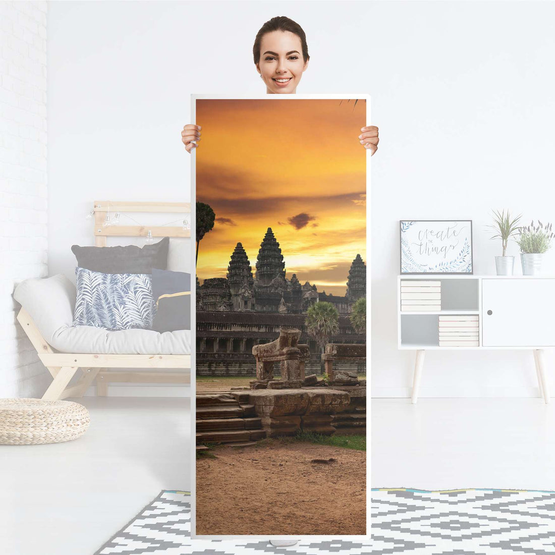 Kühlschrank Folie Angkor Wat - Küche - Kühlschrankgröße 60x150 cm