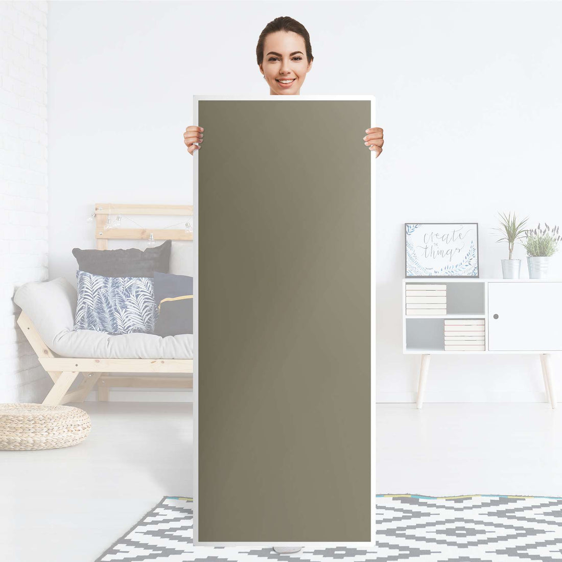 Kühlschrank Folie Braungrau Light - Küche - Kühlschrankgröße 60x150 cm