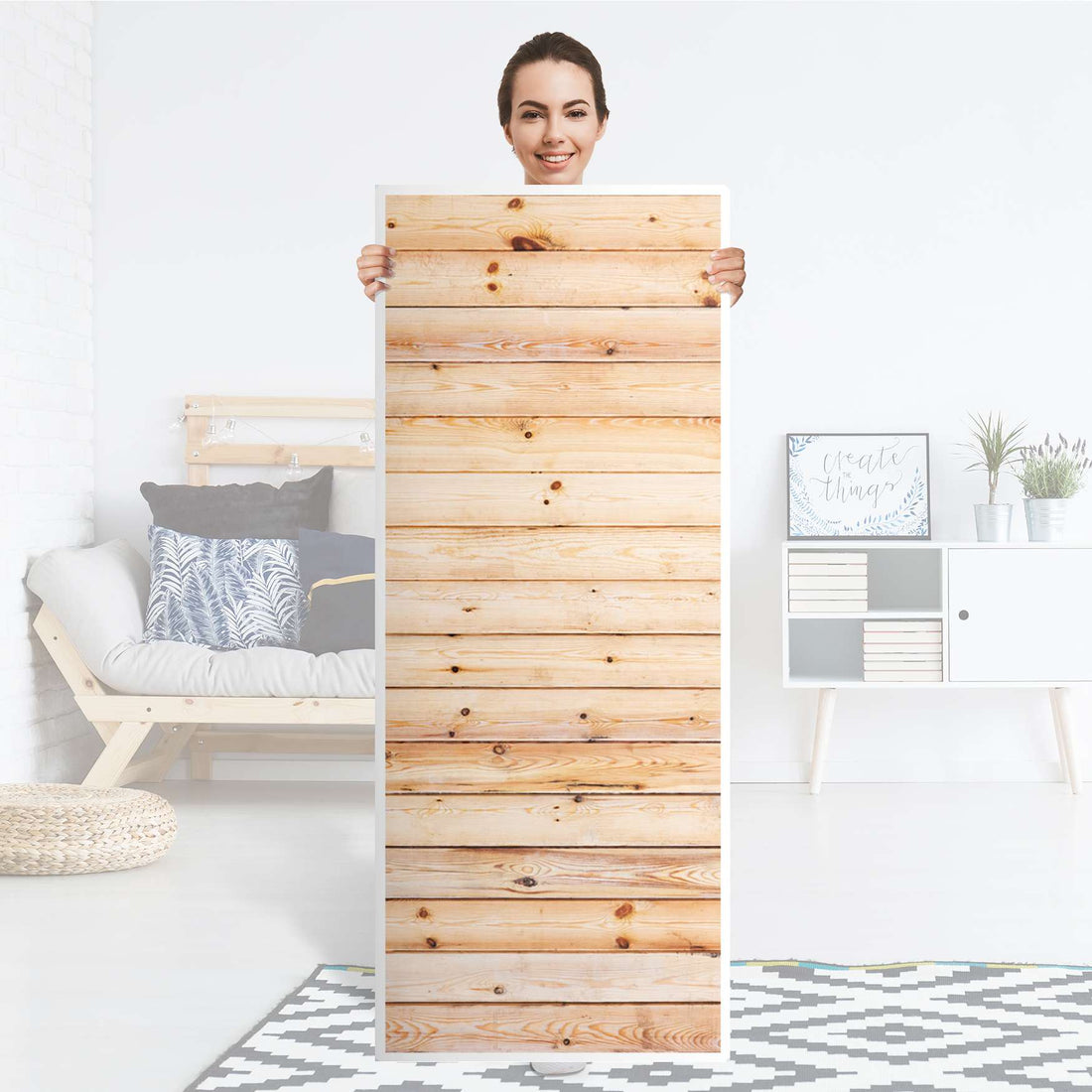 Kühlschrank Folie Bright Planks - Küche - Kühlschrankgröße 60x150 cm