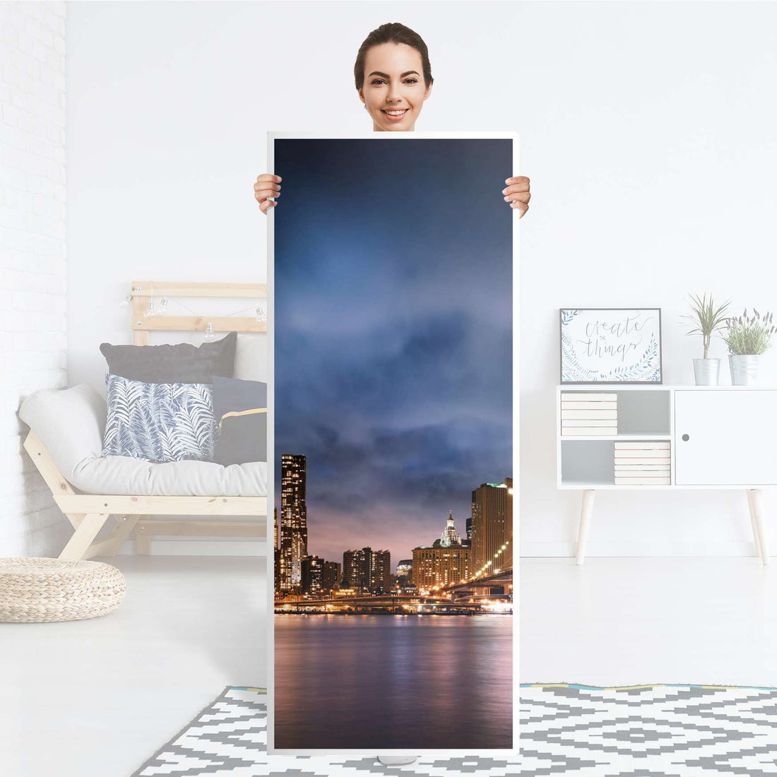 Kühlschrank Folie Brooklyn Bridge - Küche - Kühlschrankgröße 60x150 cm
