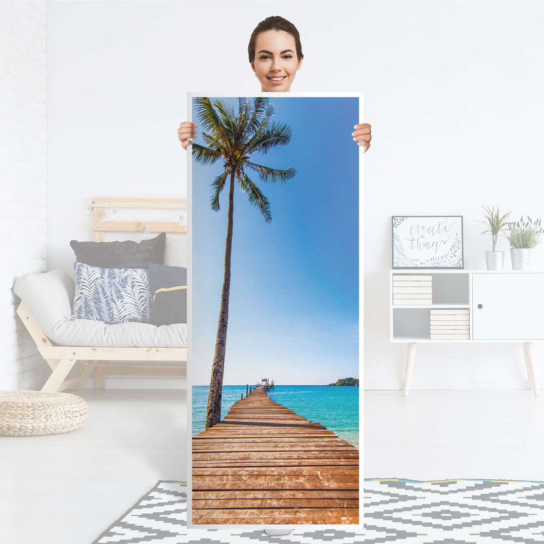 Kühlschrank Folie Caribbean - Küche - Kühlschrankgröße 60x150 cm