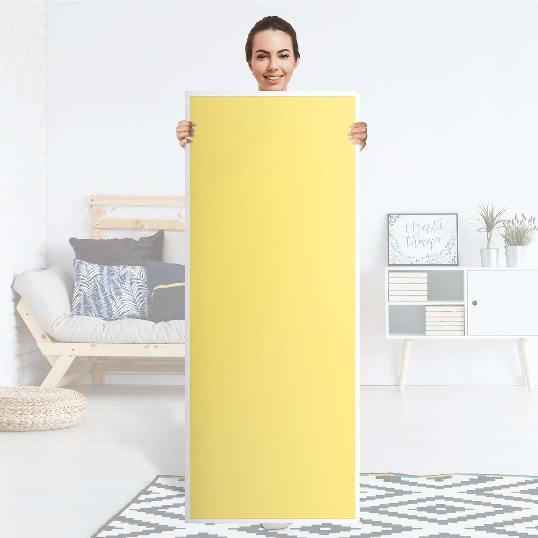 Kühlschrank Folie Gelb Light - Küche - Kühlschrankgröße 60x150 cm