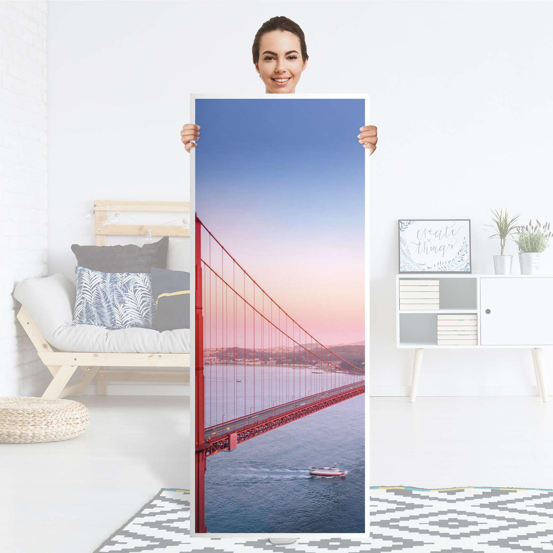 Kühlschrank Folie Golden Gate - Küche - Kühlschrankgröße 60x150 cm