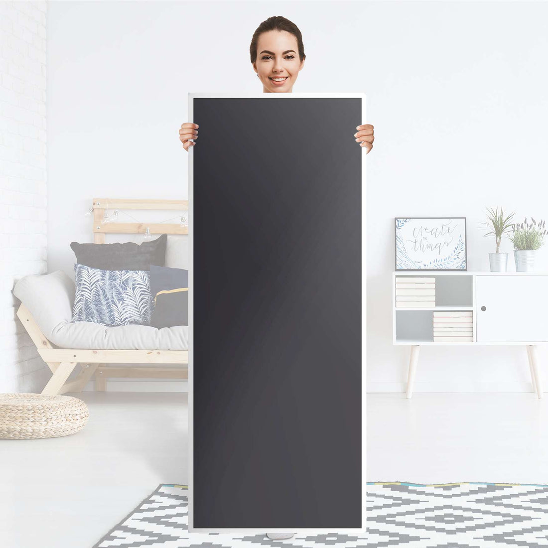 Kühlschrank Folie Grau Dark - Küche - Kühlschrankgröße 60x150 cm