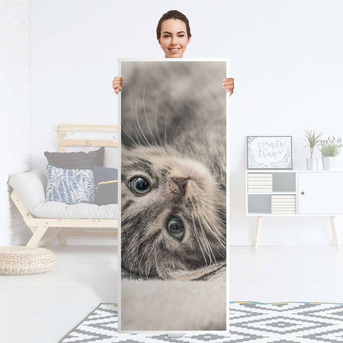 Kühlschrank Folie Kitty the Cat - Küche - Kühlschrankgröße 60x150 cm