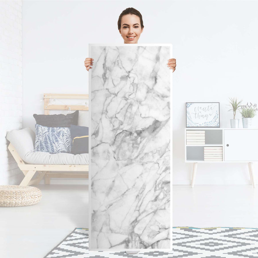 Kühlschrank Folie Marmor weiß - Küche - Kühlschrankgröße 60x150 cm
