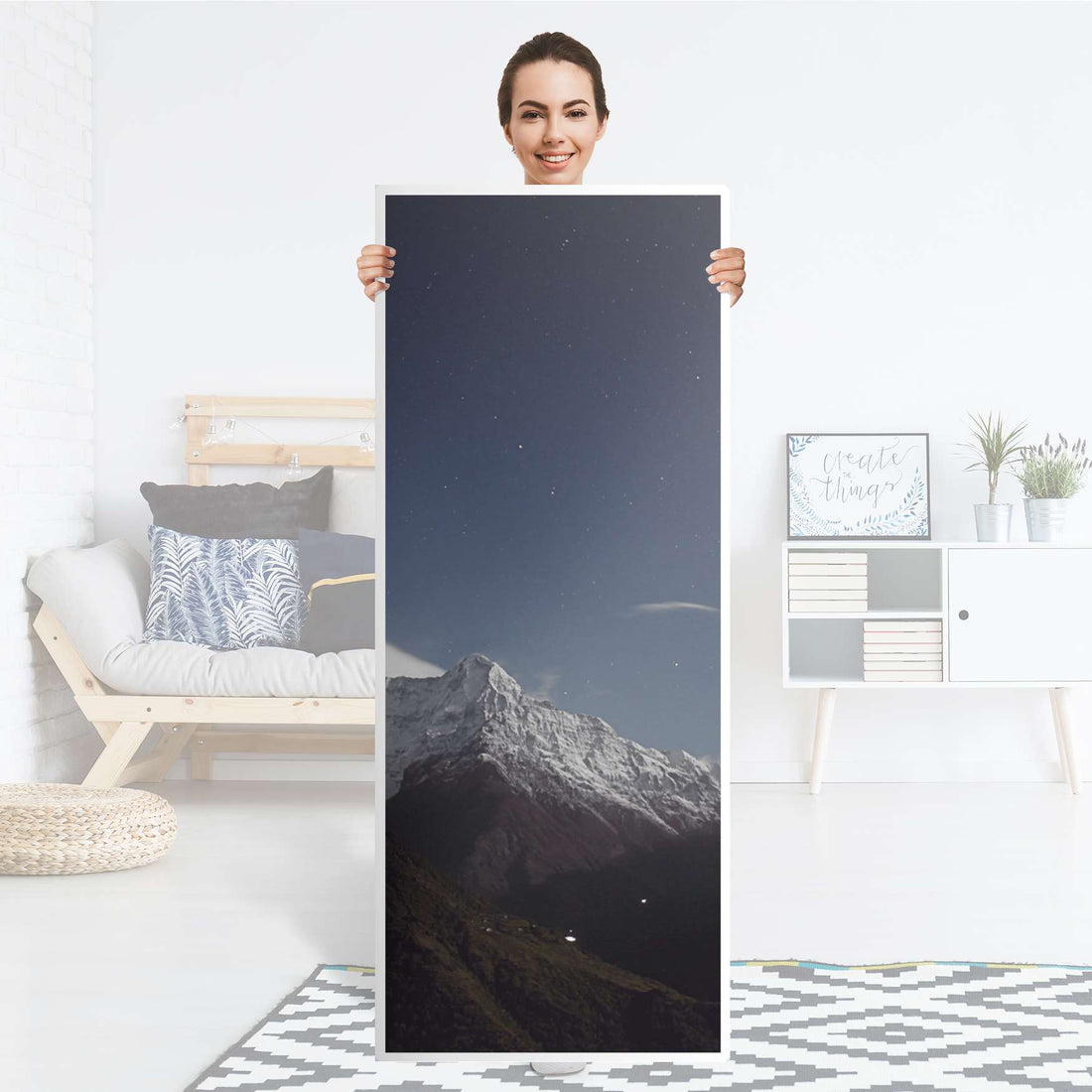 Kühlschrank Folie Mountain Sky - Küche - Kühlschrankgröße 60x150 cm
