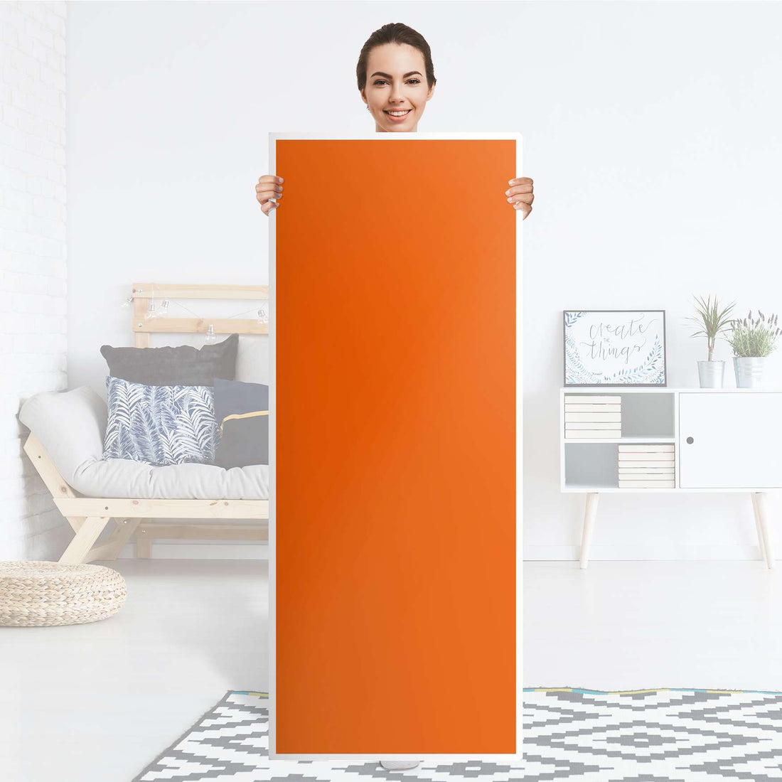 Kühlschrank Folie Orange Dark - Küche - Kühlschrankgröße 60x150 cm