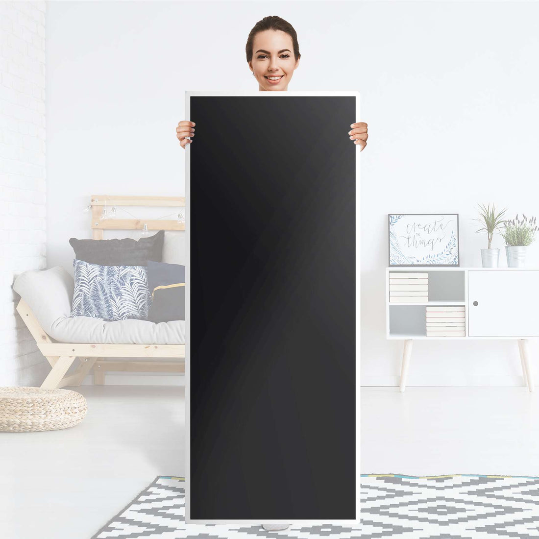 Kühlschrank Folie Schwarz - Küche - Kühlschrankgröße 60x150 cm