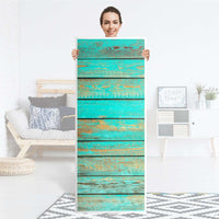 Kühlschrank Folie Wooden Aqua - Küche - Kühlschrankgröße 60x150 cm