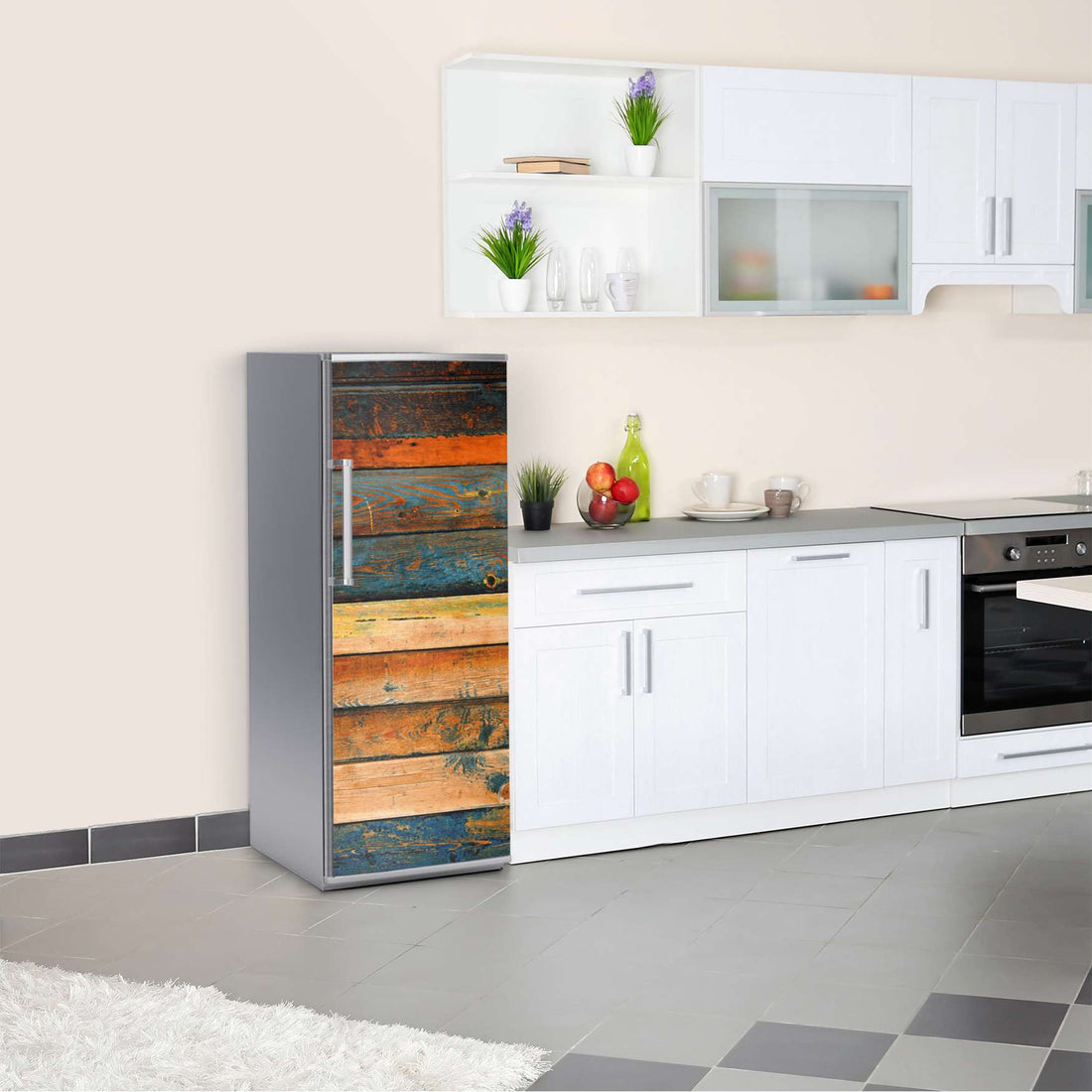 Kühlschrank Folie Wooden  Kühlschrank 60x150 cm