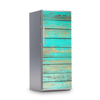 Kühlschrank Folie -Wooden Aqua- Kühlschrank 60x150 cm