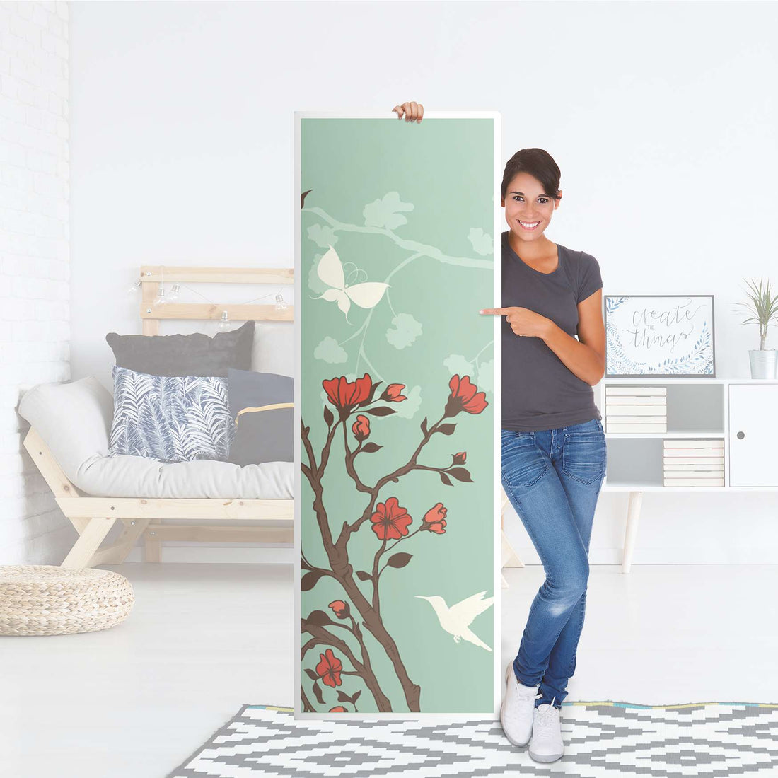 Kühlschrank Folie Blütenzauber - Küche - Kühlschrankgröße 60x180 cm