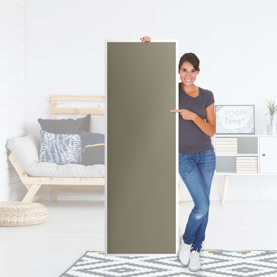 Kühlschrank Folie Braungrau Light - Küche - Kühlschrankgröße 60x180 cm