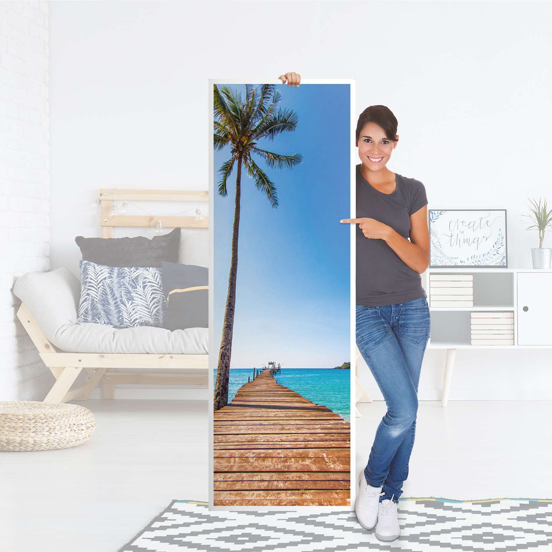 Kühlschrank Folie Caribbean - Küche - Kühlschrankgröße 60x180 cm