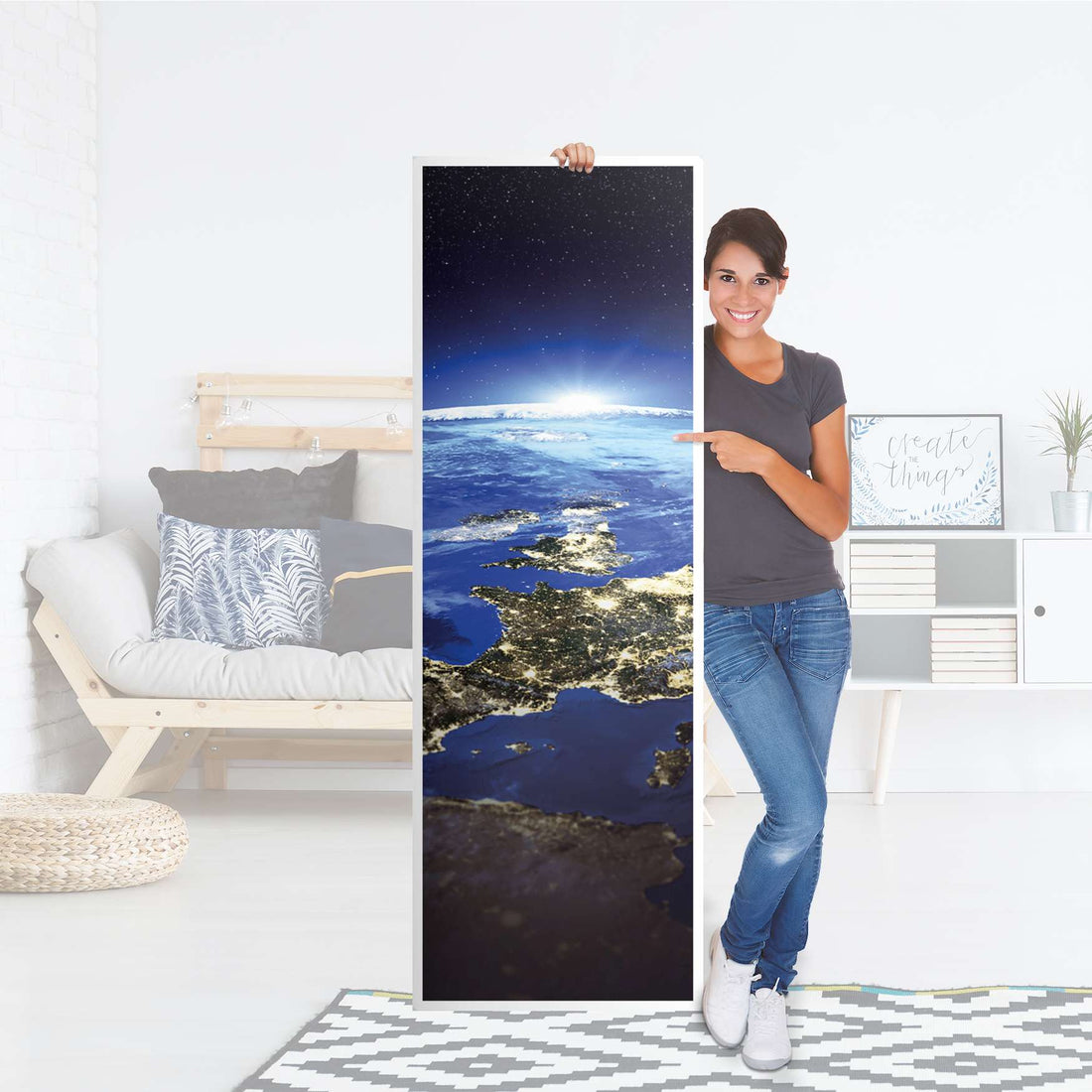 Kühlschrank Folie Earth View - Küche - Kühlschrankgröße 60x180 cm